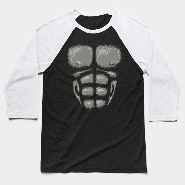 Gorilla Chest Baseball T-Shirt by vo_maria